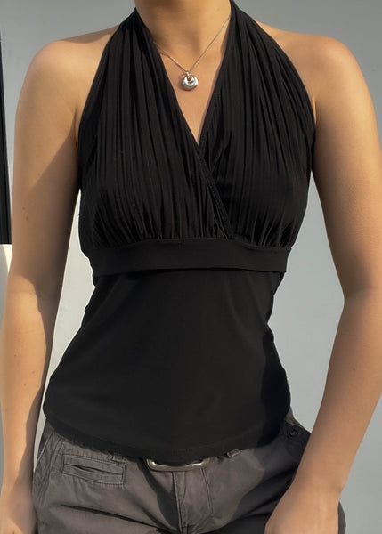 90's Black Halter Top (S)