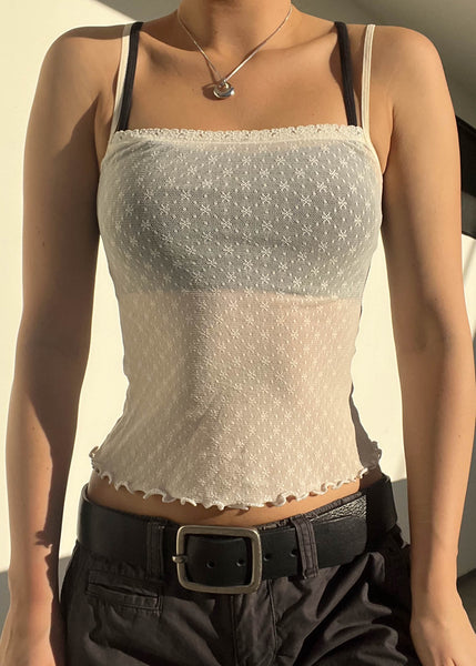 90's Cream Mesh Tank (S)