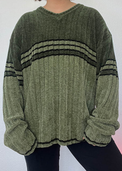 90's Plush Olive Skate Sweater (XL)