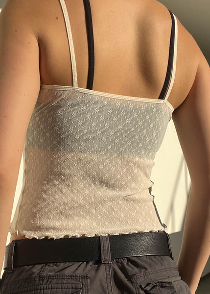 90's Cream Mesh Tank (S)
