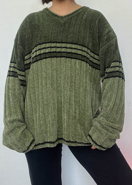 90's Plush Olive Skate Sweater (XL)