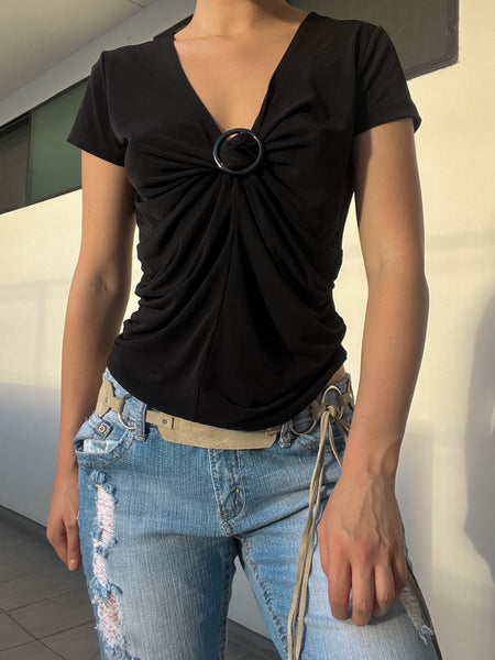 Y2k Black O-Ring Top (M)