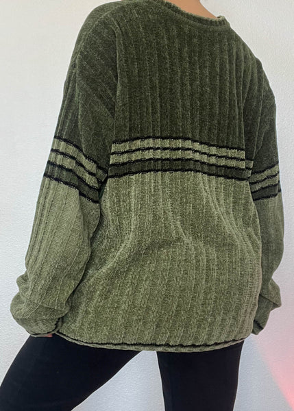 90's Plush Olive Skate Sweater (XL)