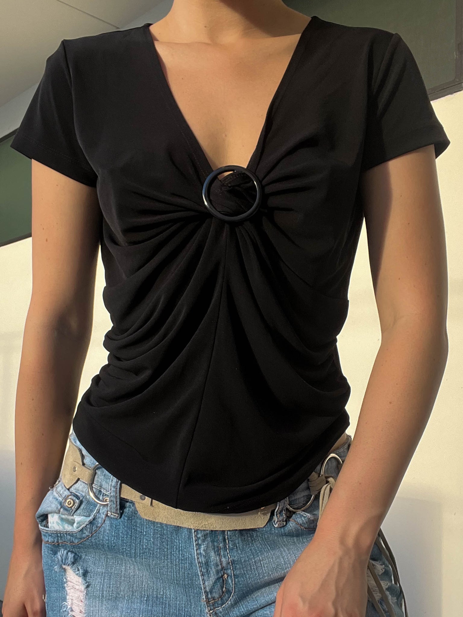 Y2k Black O-Ring Top (M)