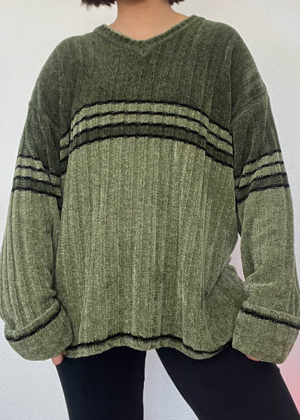 90's Plush Olive Skate Sweater (XL)