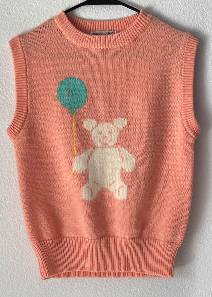 80's Peach Teddy Vest (S-M)