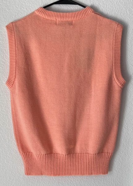 80's Peach Teddy Vest (S-M)