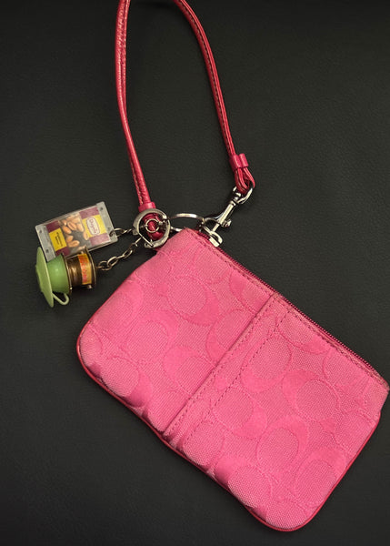 Pink Coach Bag w/ Coffee Charms