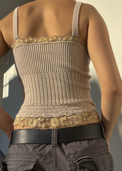 Layla Lace Trim Knit Tank (S)