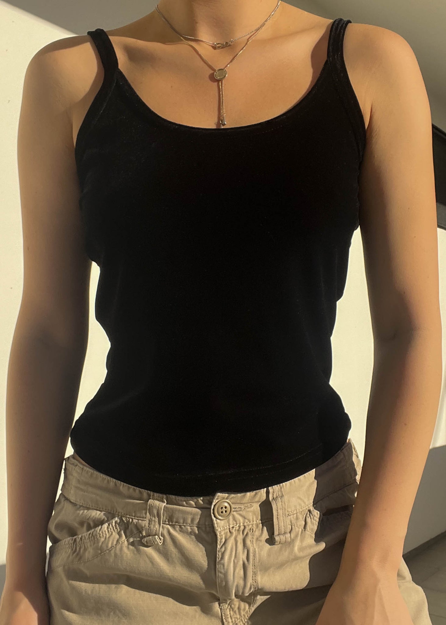 90's Black Velvet Tank (S)