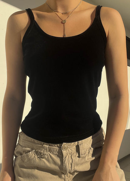 90's Black Velvet Tank (S)