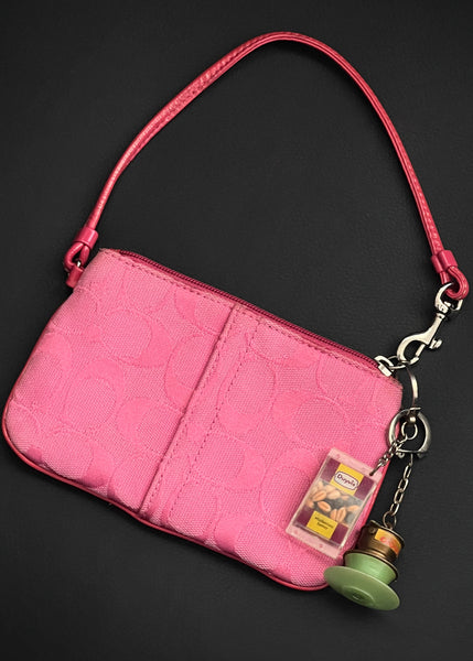 Pink Coach Bag w/ Coffee Charms