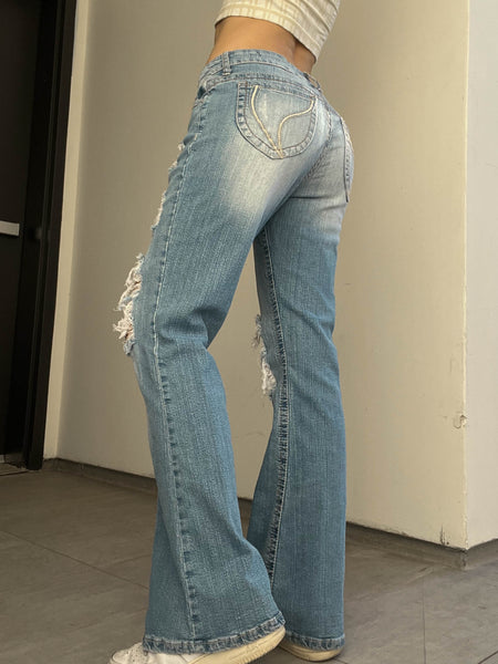 Ariya Y2k Low-Rise Flared Jeans