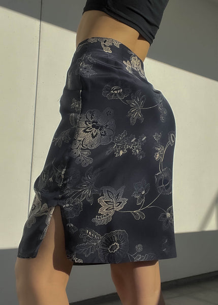 Floral Paisley Print Midi Skirt (27-28”)