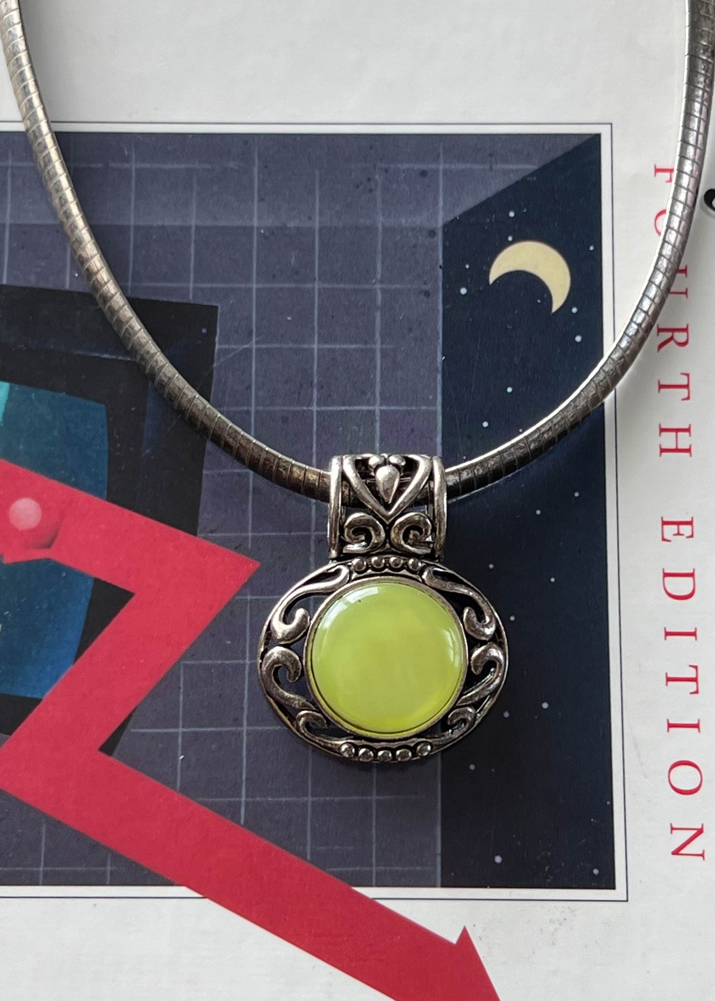 80's Green Pendant Choker