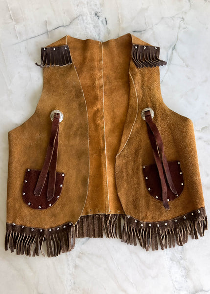 70's Western Suede Vest (XXS)