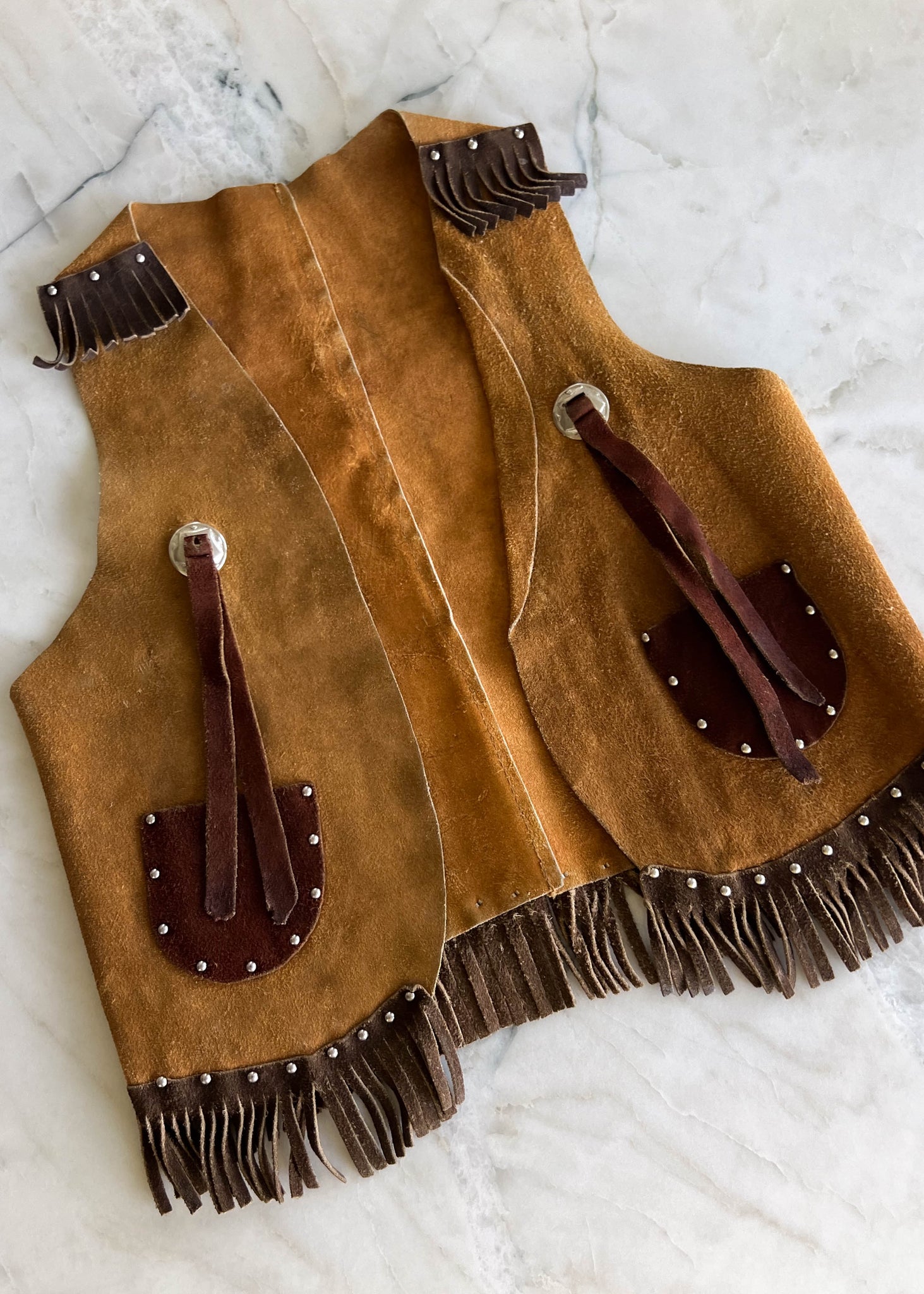 70's Western Suede Vest (XXS)