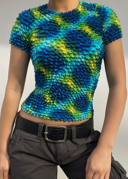 Kiera Printed Scrunch Top (S)
