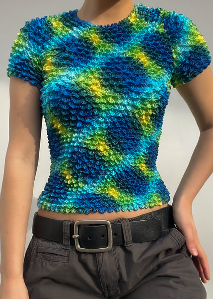 Kiera Printed Scrunch Top (S)