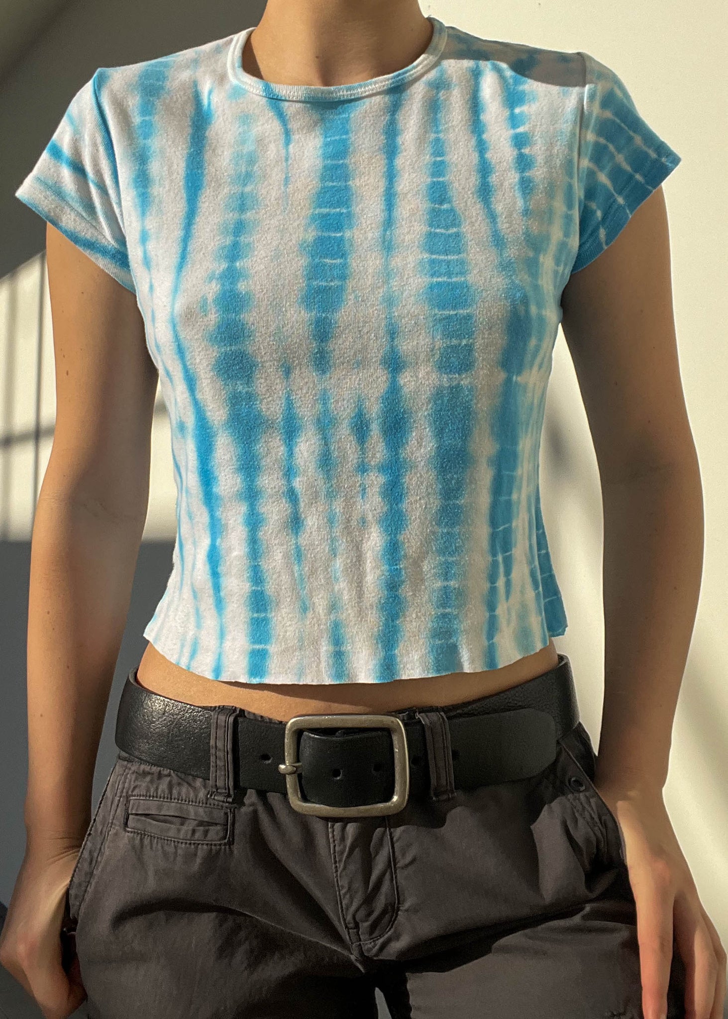 Blue & White Tie Dye Tee (S)