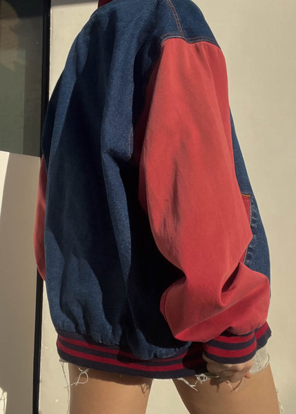 90's Color-Block Varsity Bomber (L)