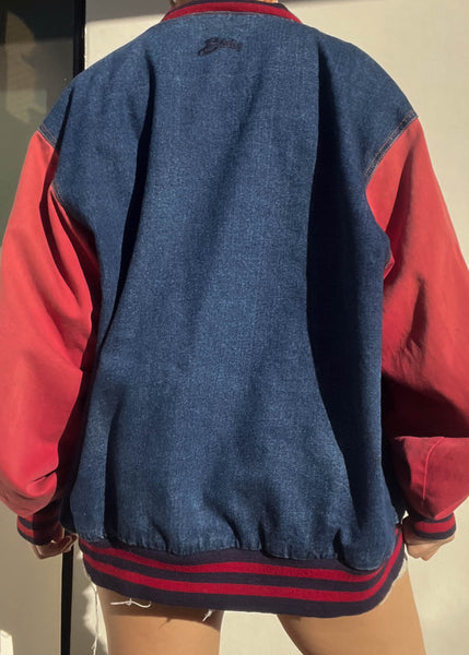 90's Color-Block Varsity Bomber (L)