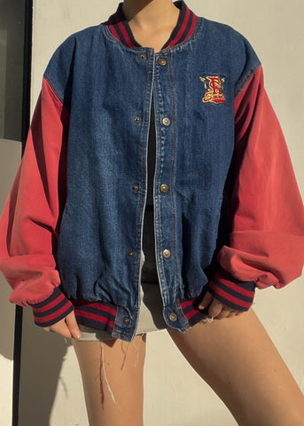 90's Color-Block Varsity Bomber (L)