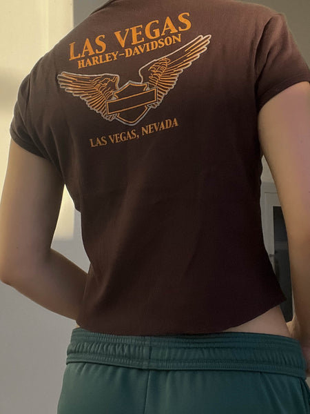 Y2k Brown Harley Tee (S)