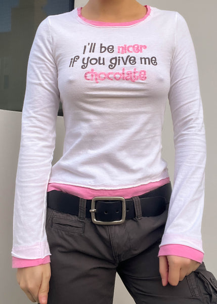 Y2k Give Me Chocolate Long Sleeve (S)