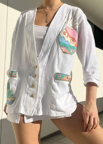 80's Pastel Aztec Cardigan (S-M)