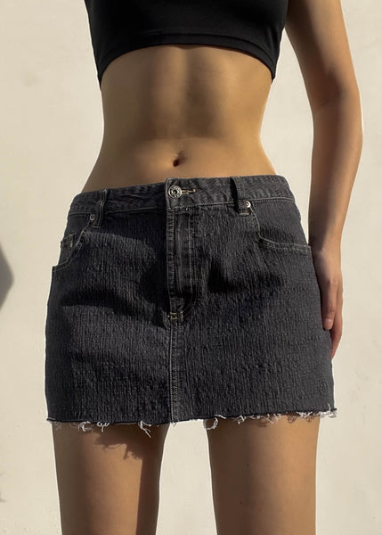 Charcoal Denim Mini Skirt (M)