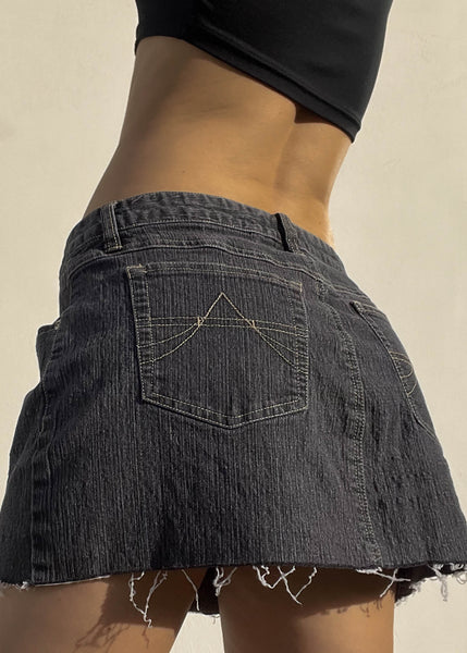 Charcoal Denim Mini Skirt (M)