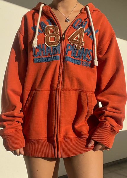 Y2k Orange Hoodie Jacket (XL)