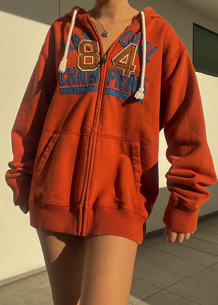 Y2k Orange Hoodie Jacket (XL)