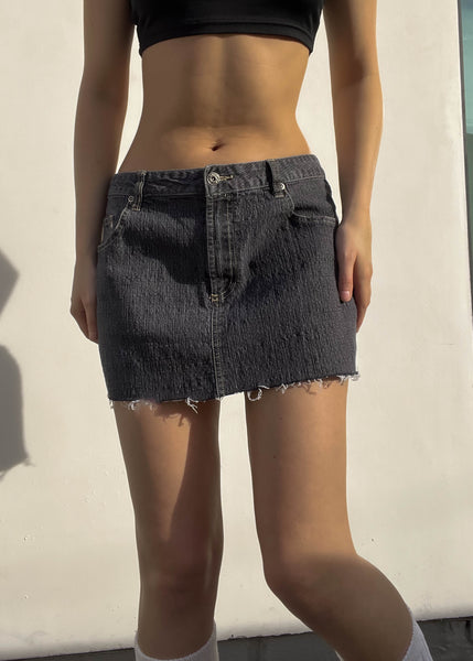 Charcoal Denim Mini Skirt (M)