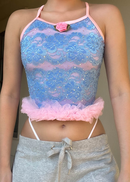 Y2k Cotton Candy Rose Tank (S)