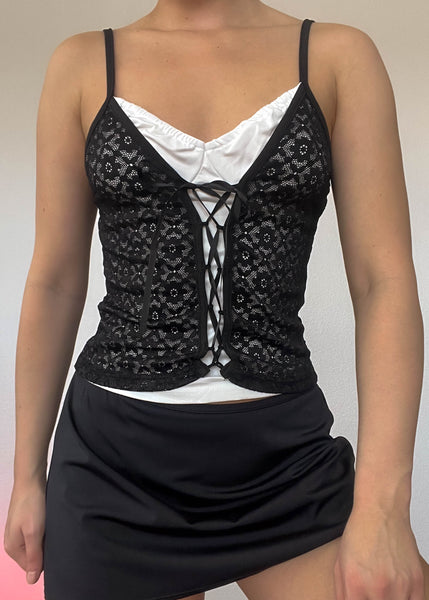 Layered Lace Corset Tank (S)