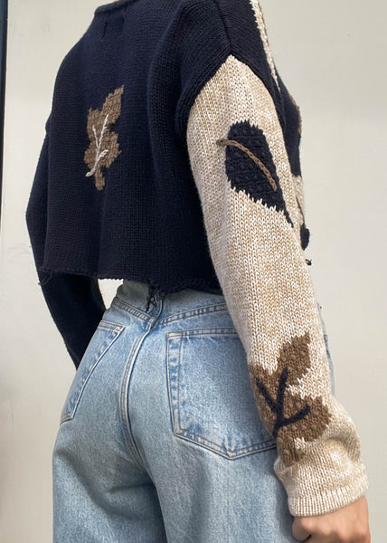 90's Autumn Color-Block Knit (S-M)