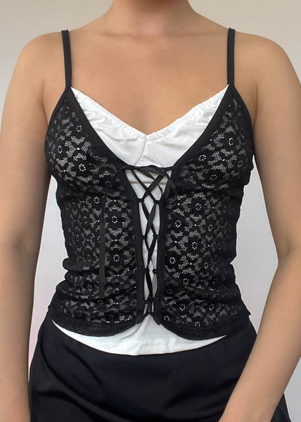 Layered Lace Corset Tank (S)
