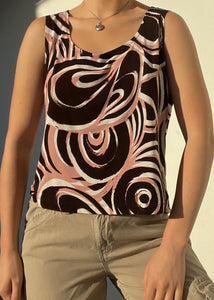 Y2k Swirly Print Tank (L-XL)