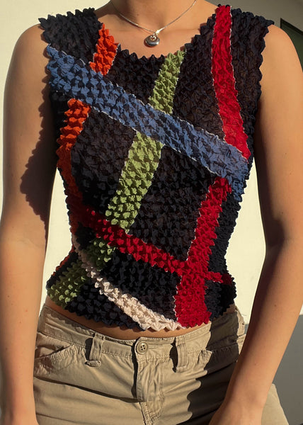 90's Patterned Scrunch Tank (S)