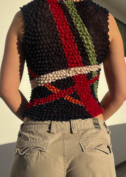 90's Patterned Scrunch Tank (S)