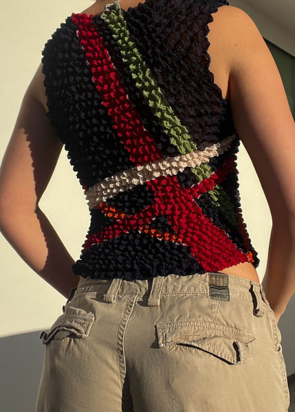 90's Patterned Scrunch Tank (S)