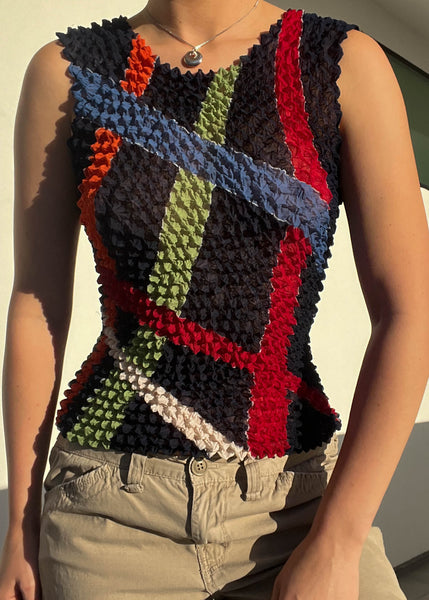 90's Patterned Scrunch Tank (S)