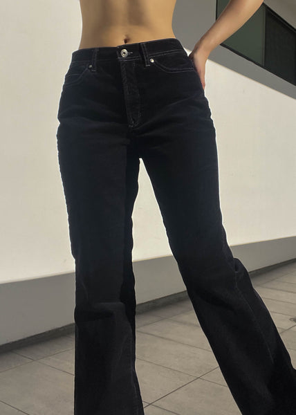 90’s Black Corduroy Flares (M)