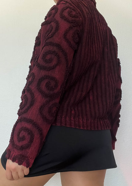 90's Burgundy Swirl Jacket (M-L)