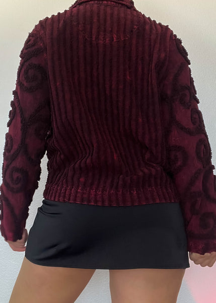 90's Burgundy Swirl Jacket (M-L)