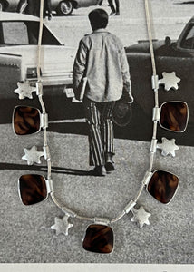 90’s Tortoise Shell & Star Charm Necklace