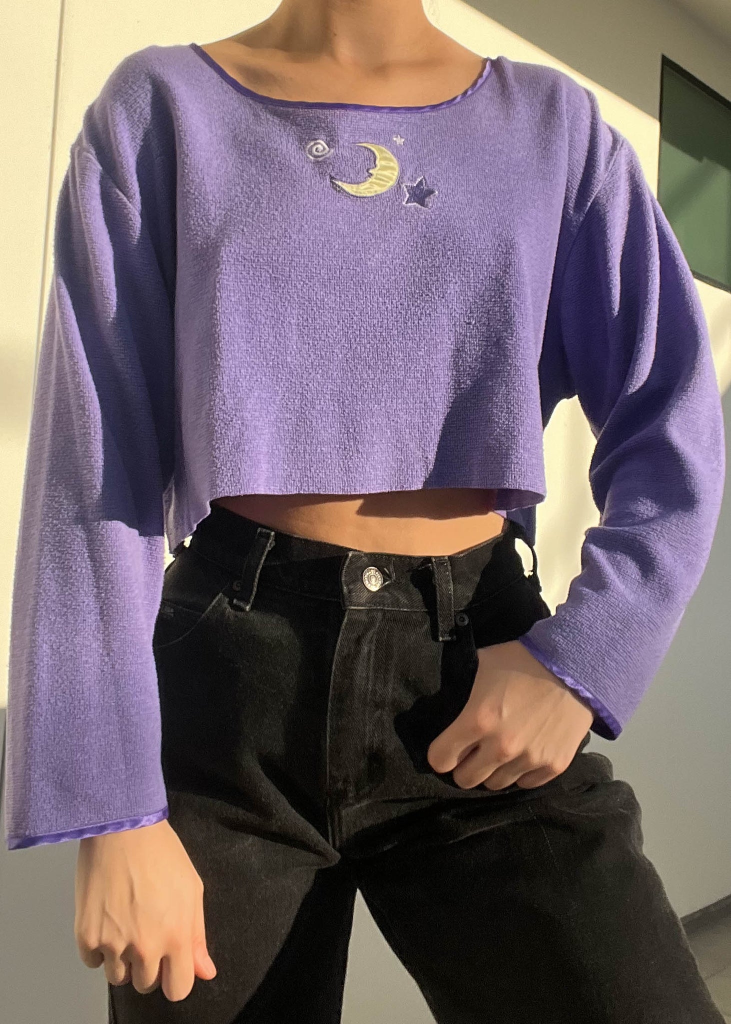 Purple Moon & Stars Top (S-M)