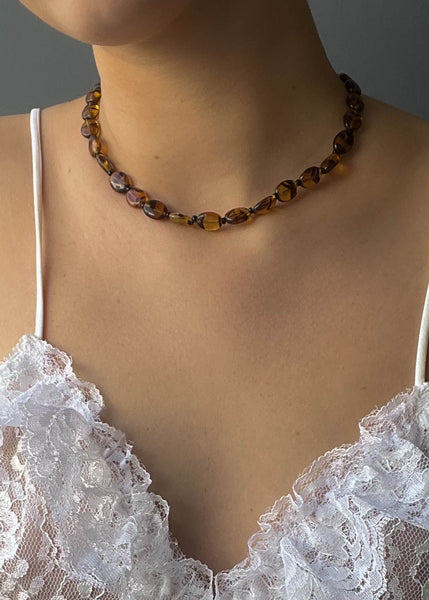 90’s Brown Bead Choker